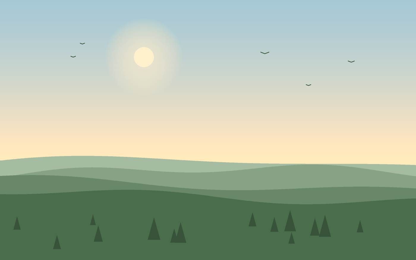 Ilustração de uma paisagem