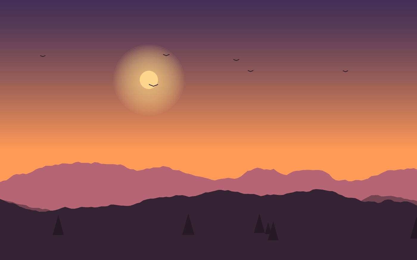 Ilustração de uma paisagem