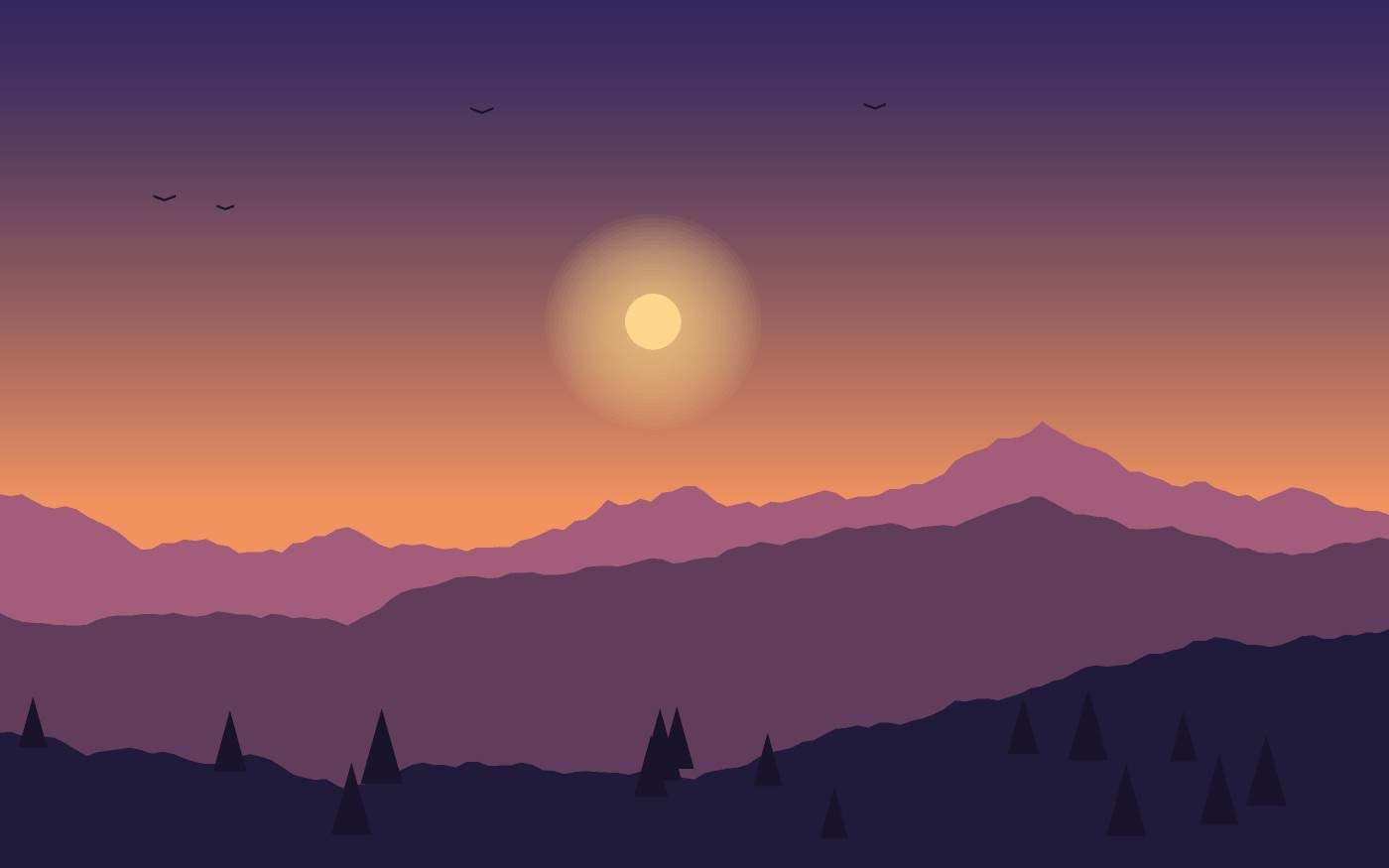 Ilustração de uma paisagem